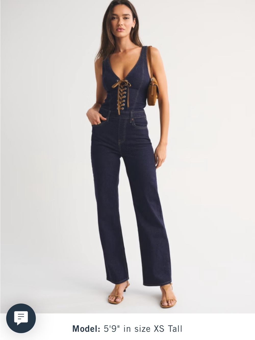 Vegan Suede Lace-Up Denim Jumpsuit